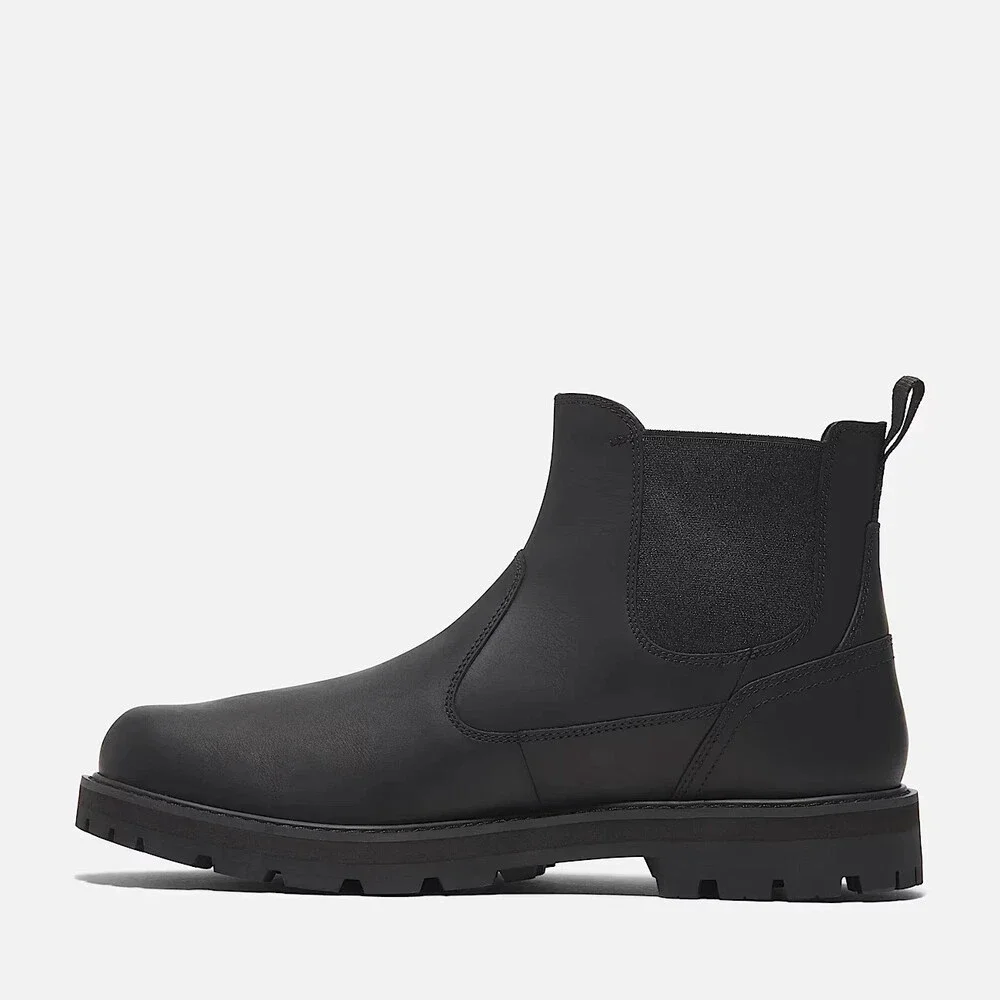 Timberland Britton Road TB0A6A4WW02 Men's 9 Black Leather Ankle Chelsea MEW1645